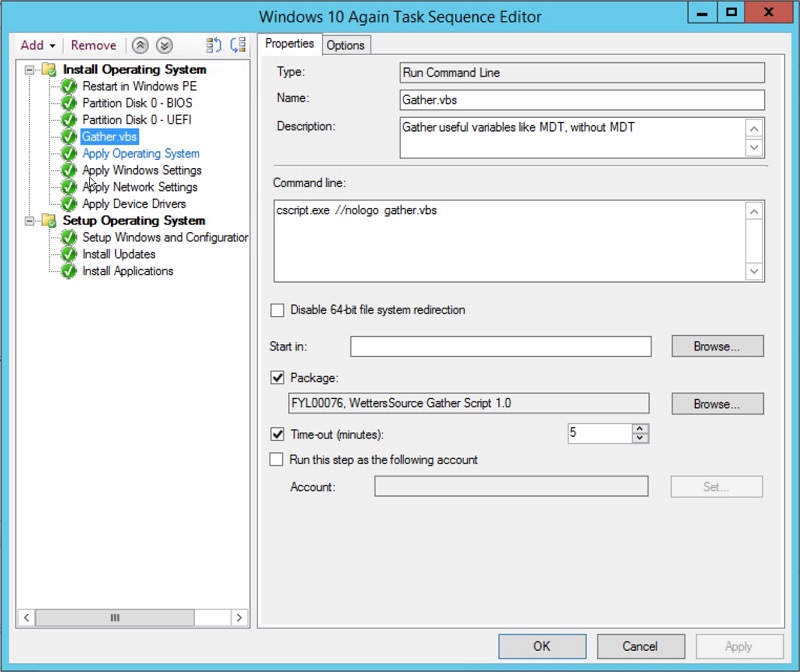 MDT: Running a single PowerShell Cmdlet from a Task Sequence Step