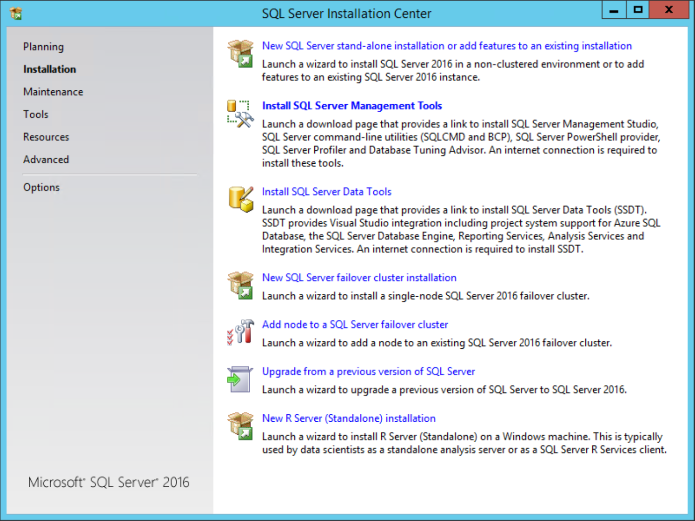 SQL Installation Splash screen