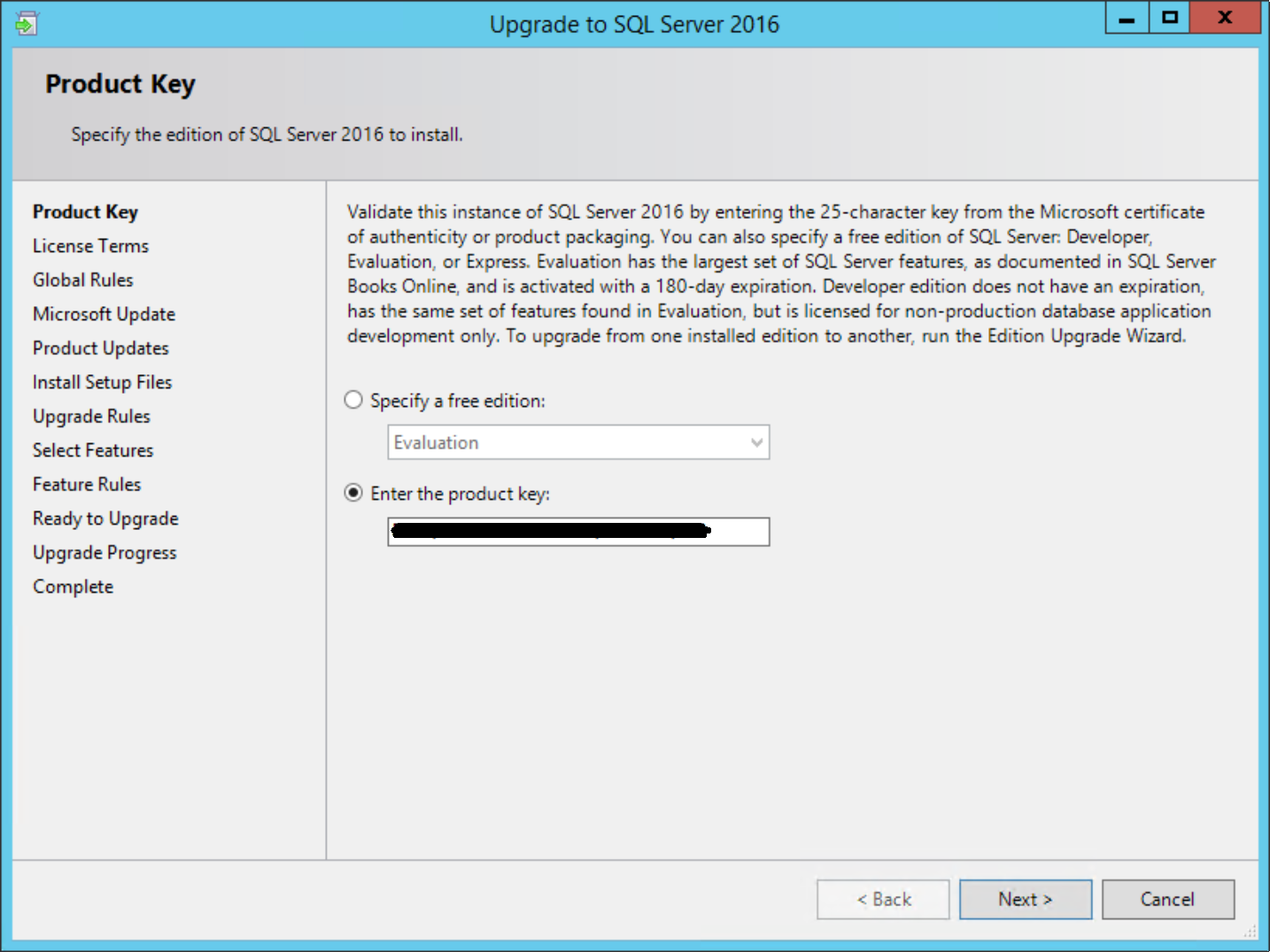 SQL Licensing Dialog