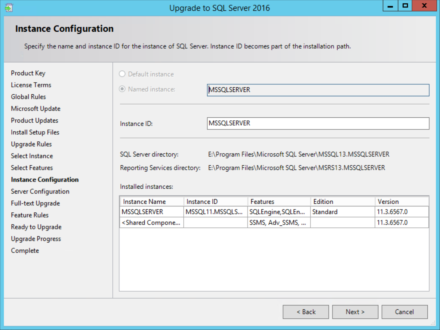 SQL Instance Configuration